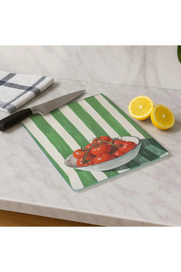 Cam Kesme Tahtası 20x30 cm | Temperli Cam | Hijyenik ve Dayanıklı Mutfak Gereci | KSME24