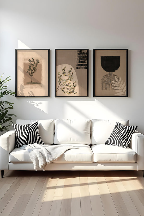 Soyut Desenli Modern Tablo Seti - 3’lü Set | huhu260