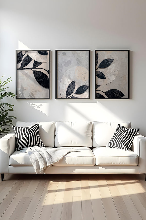 Modern Geometrik Desenli Tablo Seti - 3’lü Set | huhu466