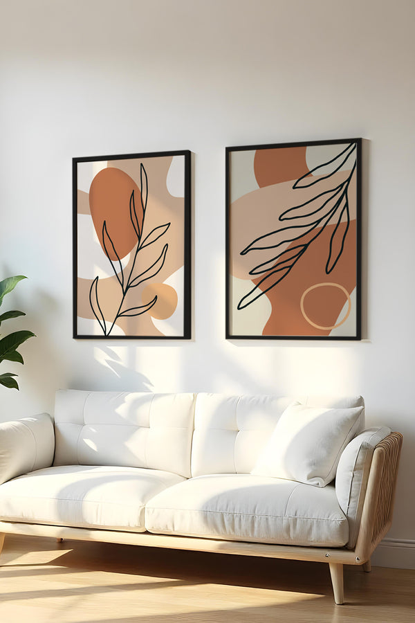 Soyut Desenli Modern Tablo Seti - 2’li Set | huhu60