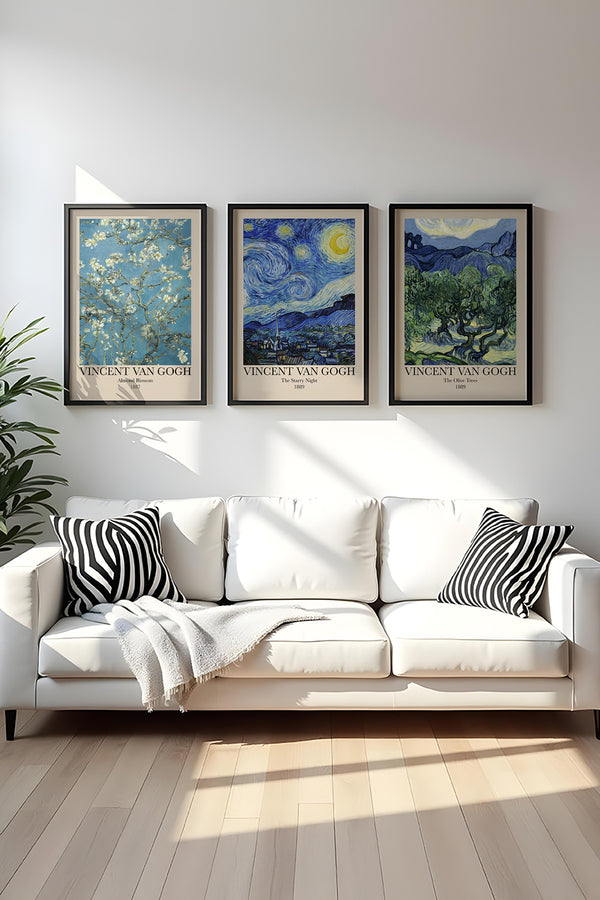 Vincent Van Gogh Tablo Seti - Modern 3’lü Çerçeveli Set | huhu269