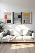 Geometrik Desenli Modern Tablo Seti - 3'lü Set | huhu132
