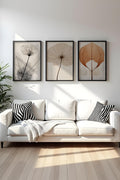 Geometrik Desenli Doğa Tablo Seti - Modern 3’lü Set | huhu481