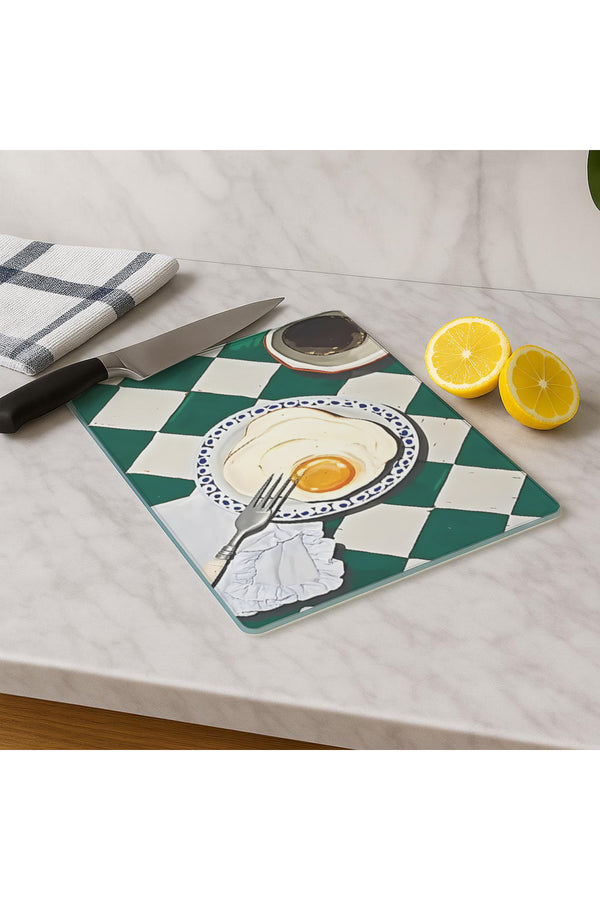 Cam Kesme Tahtası 20x30 cm | Temperli Cam | Hijyenik ve Dayanıklı Mutfak Gereci | KSME1