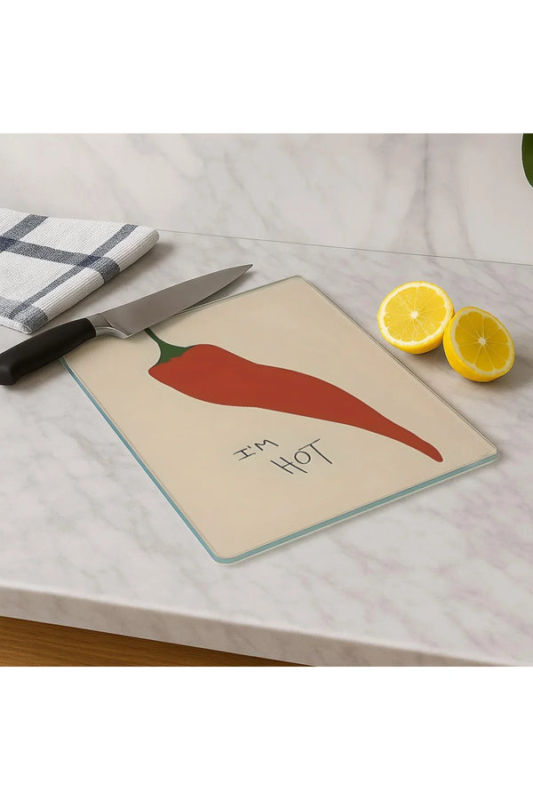 Cam Kesme Tahtası 20x30 cm | Temperli Cam | Hijyenik ve Dayanıklı Mutfak Gereci | KSME74