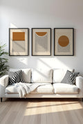 Geometrik Desenli Pastel Tablo Seti - Modern 3’lü Set | huhu100