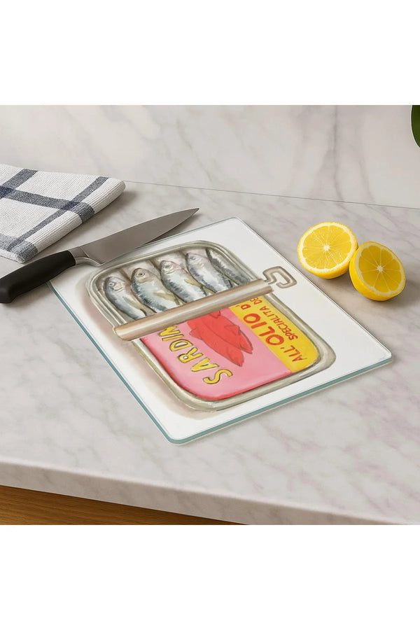 Cam Kesme Tahtası 20x30 cm | Temperli Cam | Hijyenik ve Dayanıklı Mutfak Gereci | KSME36