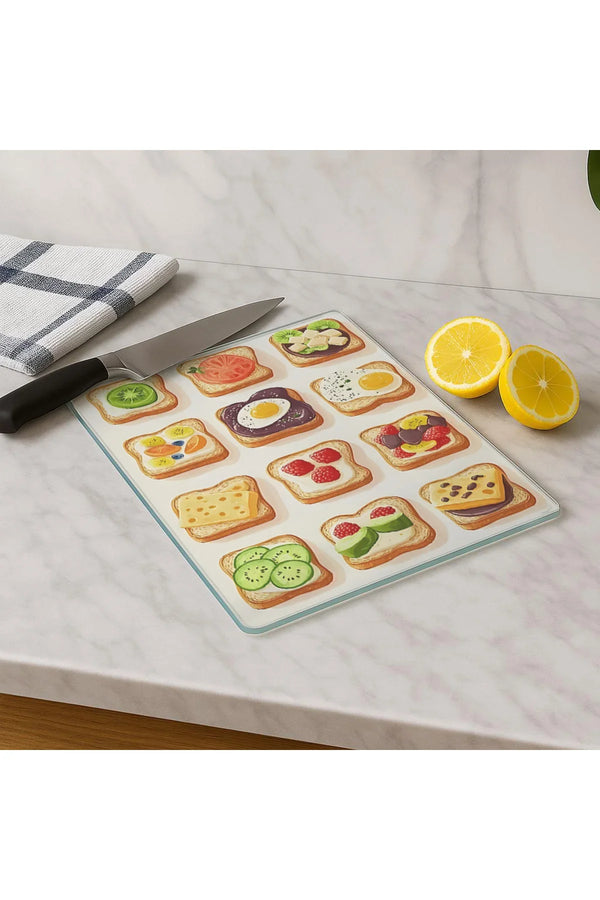 Cam Kesme Tahtası 20x30 cm | Temperli Cam | Hijyenik ve Dayanıklı Mutfak Gereci | KSME3