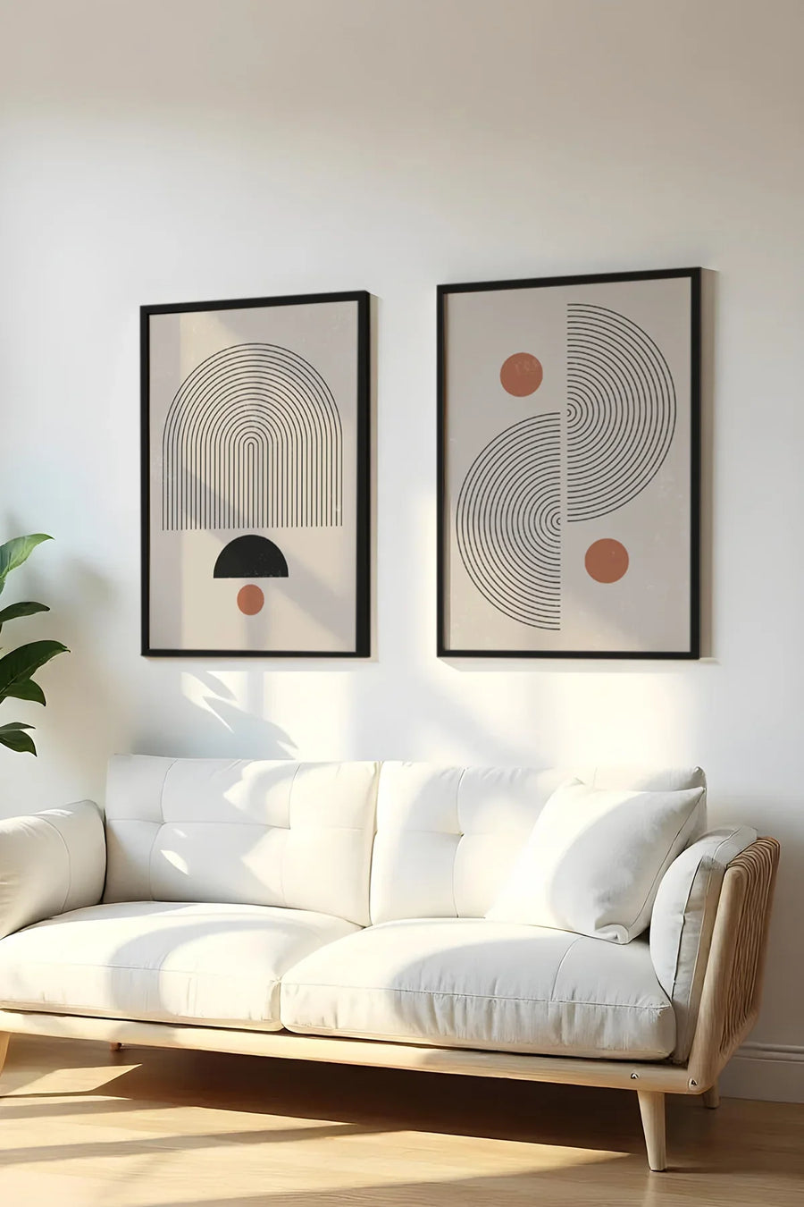 Geometrik Desenli Minimalist Tablo Seti - 2’li Set | huhu62