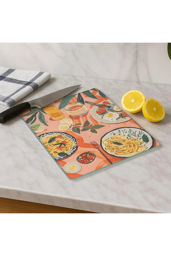 Cam Kesme Tahtası 20x30 cm | Temperli Cam | Hijyenik ve Dayanıklı Mutfak Gereci | KSME39