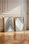 Geometrik Desenli Siyah-Beyaz Tablo Seti - Modern 2’li Set | huhu74