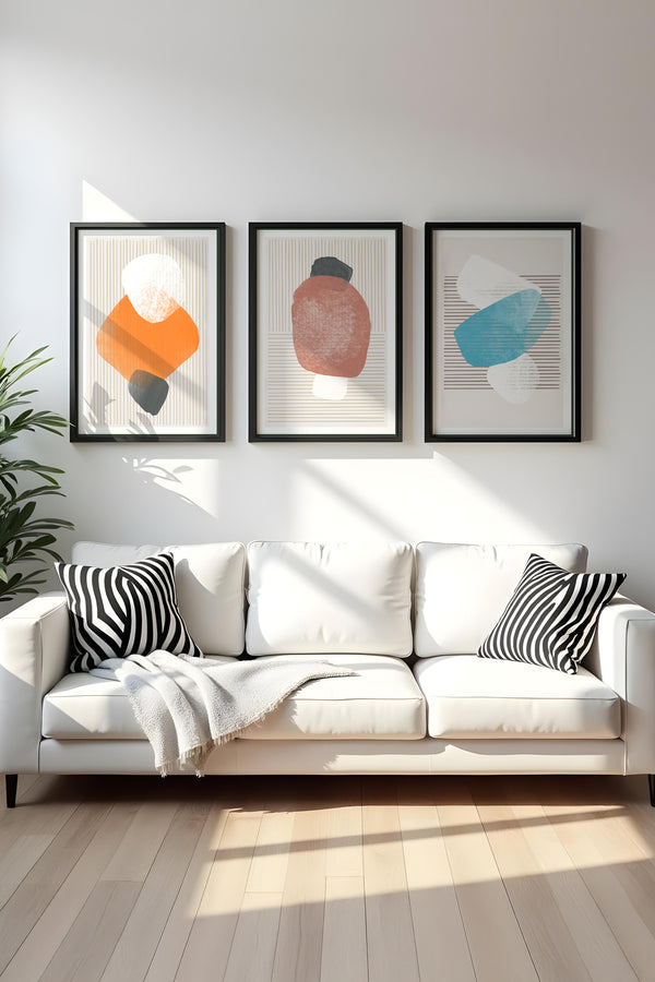 Soyut Desenli Modern Tablo Seti - 3’lü Set | huhu97