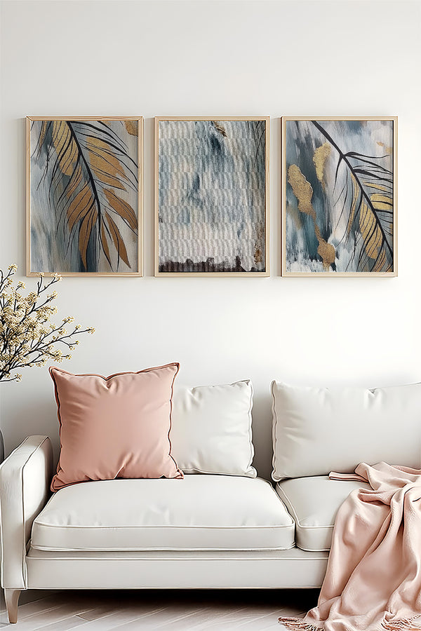 Soyut Desenli Modern Tablo Seti - 3’lü Set | huhu477