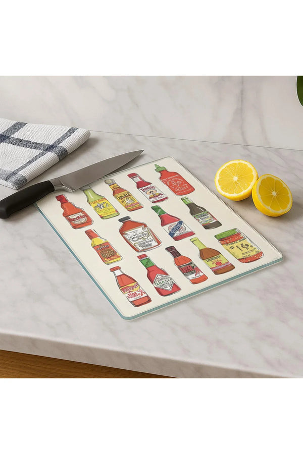 Cam Kesme Tahtası 20x30 cm | Temperli Cam | Hijyenik ve Dayanıklı Mutfak Gereci | KSME55