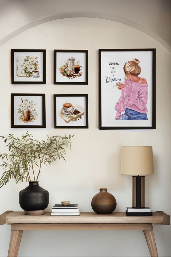 Şık Çerçeveli Duvar Tablo Seti - Modern 5’li Set | huhu460