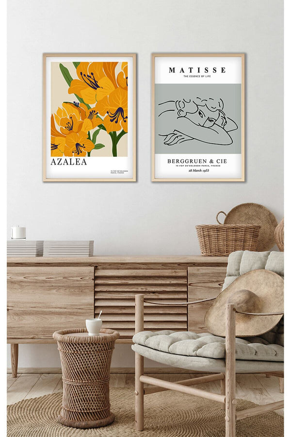 Çiçek Desenli Modern Tablo Seti - 2’li Set | huhu165
