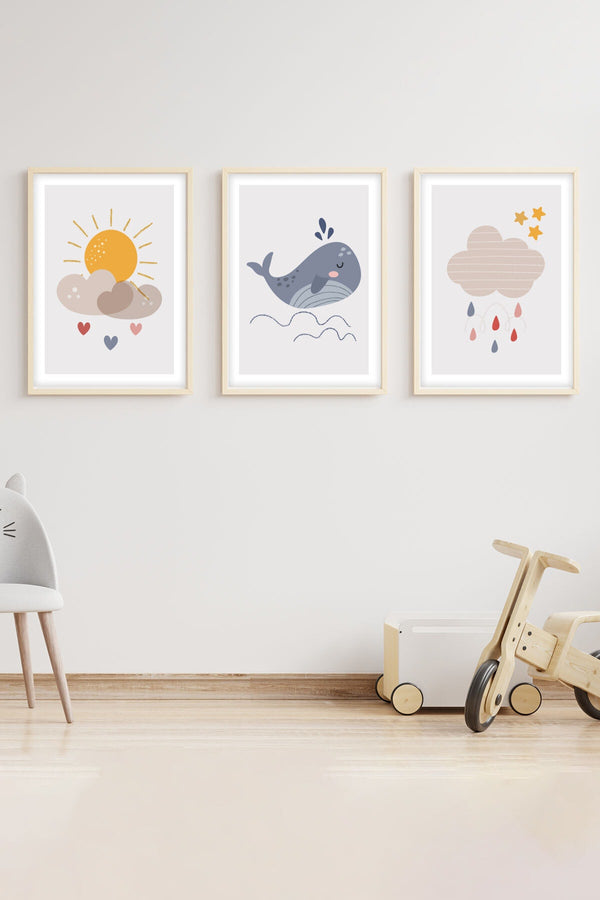 Çocuk Odası İçin Sevimli Tablo Seti - 3’lü Tasarım | huhu152
