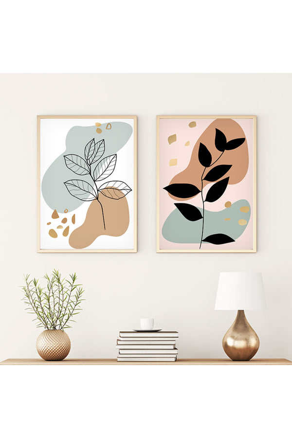 Geometrik Desenli Pastel Tablo Seti - Modern 2’li Set | huhu70