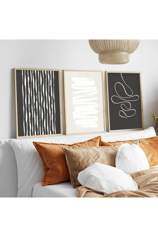 Geometrik Desenli Modern Tablo Seti - 3’lü Set | huhu235