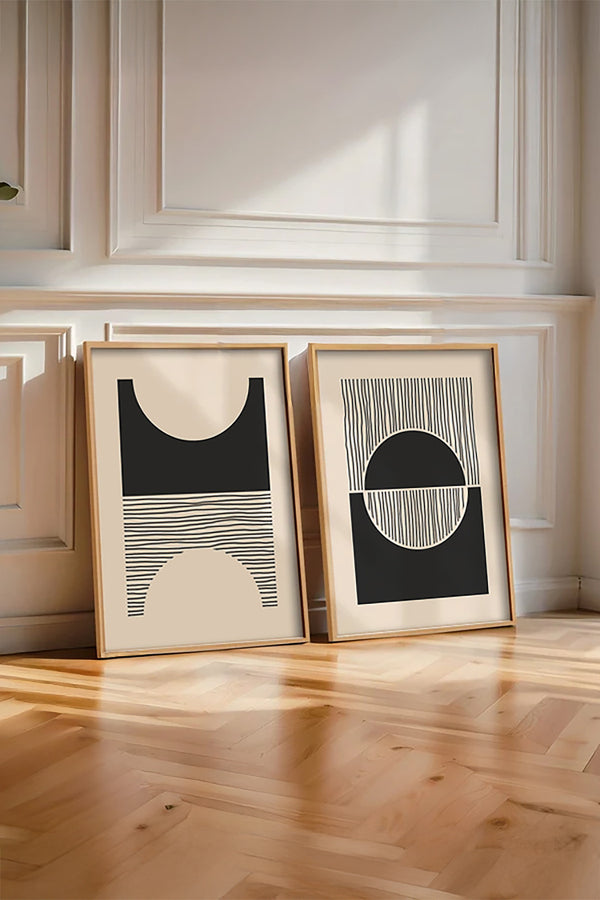Minimalist Geometrik Desenli Tablo Seti - 2’li Set | huhu80
