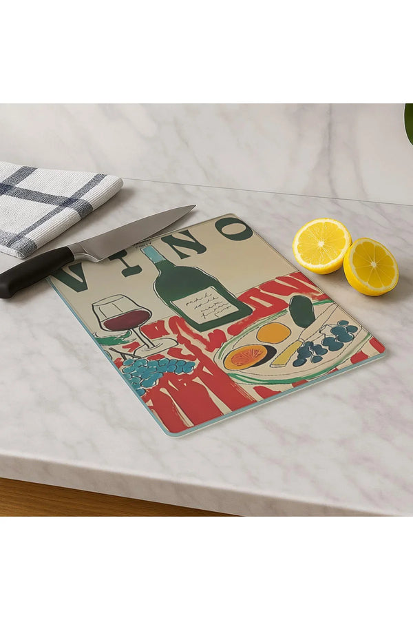 Cam Kesme Tahtası 20x30 cm | Temperli Cam | Hijyenik ve Dayanıklı Mutfak Gereci | KSME35