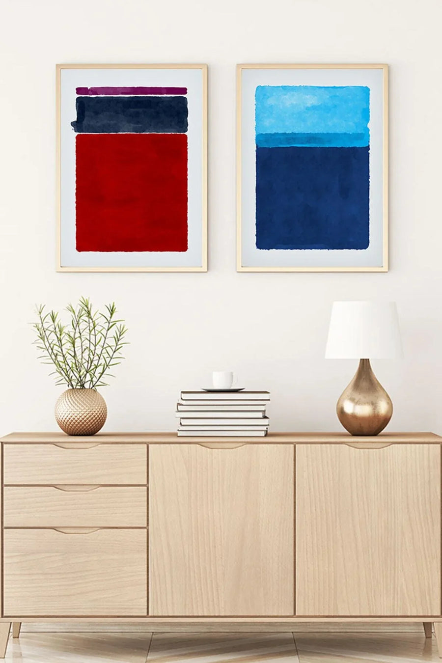 Soyut Renkli Tablo Seti - Modern 2’li Set | huhu94
