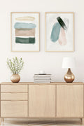Soyut Desenli Pastel Tablo Seti - Modern 2’li Set | huhu103