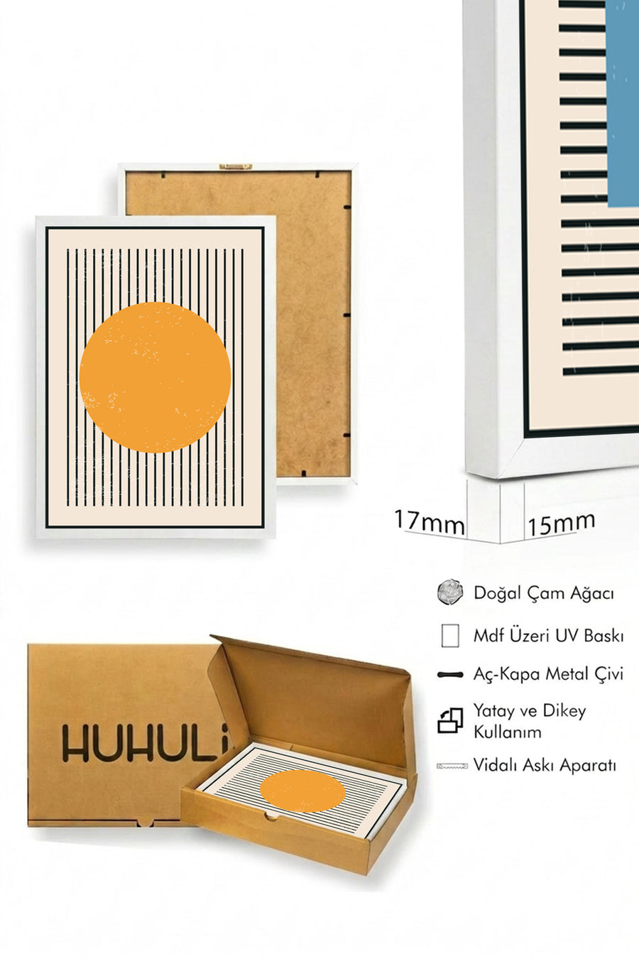 Geometrik Desenli Canlı Tonlar Tablo Seti - Modern 2’li Set | huhu1