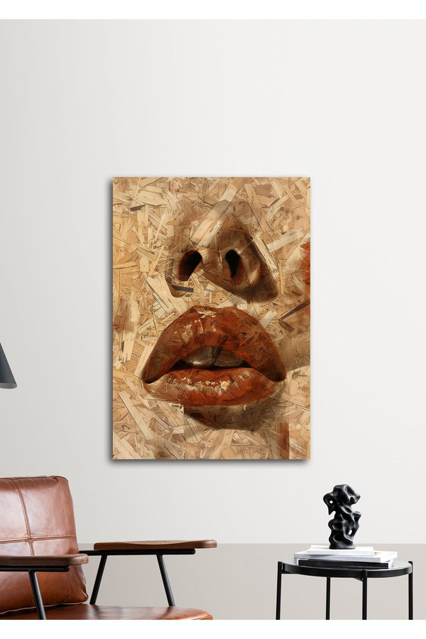 Soyut Desenli Modern Tablo - Doğal Tonlar | Huhu315