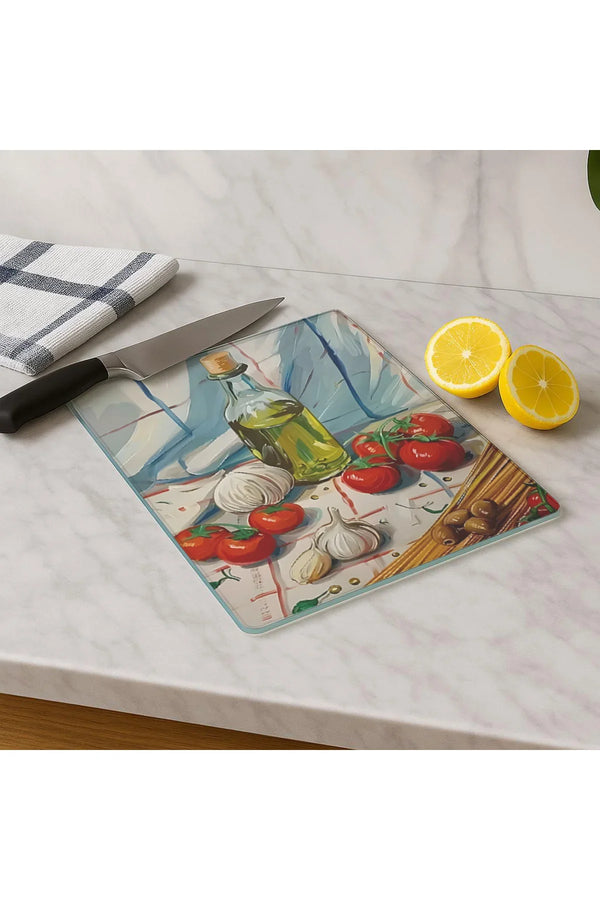 Cam Kesme Tahtası 20x30 cm | Temperli Cam | Hijyenik ve Dayanıklı Mutfak Gereci | KSME33