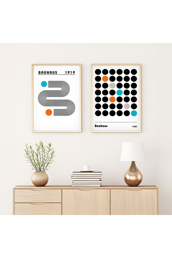 Bauhaus Desenli Minimalist Tablo Seti - Modern 2’li Set | huhu248