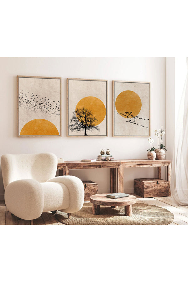 Soyut Geometrik Desenli Tablo Seti - 3’lü Set | huhu147