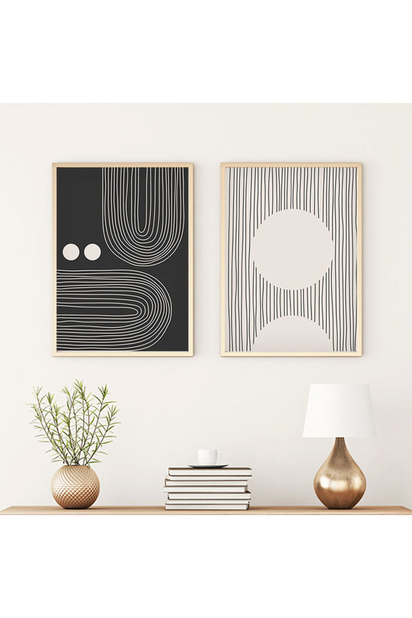 Soyut Desenli Modern Tablo Seti - Minimal 2’li Set | huhu87
