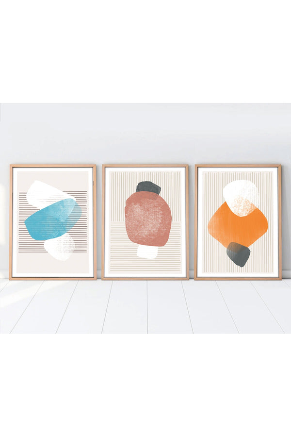 Soyut Desenli Modern Tablo Seti - 3’lü Set | huhu97