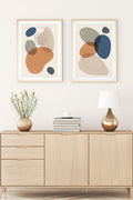 Geometrik Desenli Pastel Tablo Seti - Modern 2’li Set | huhu5