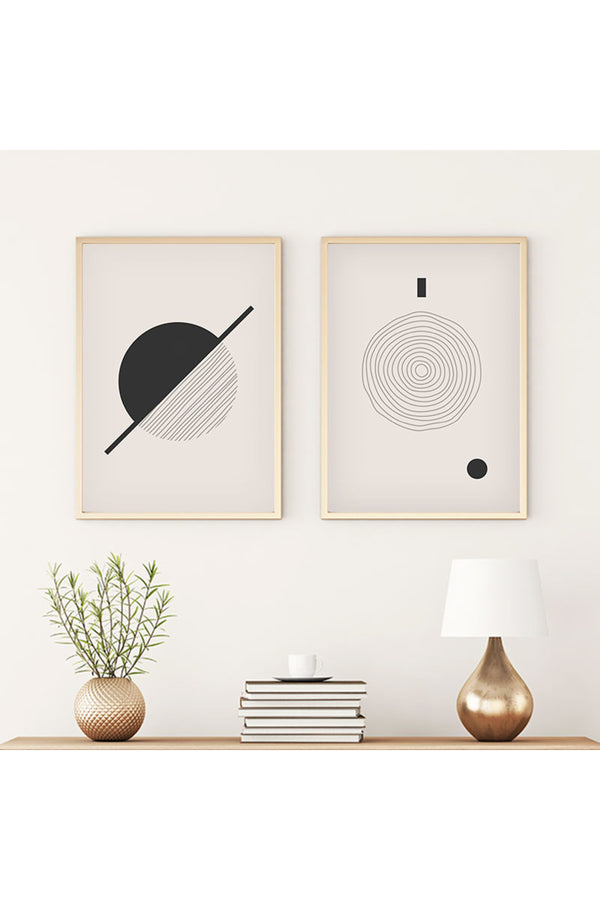 Soyut Geometrik Desenli Tablo Seti - Modern 2’li Set | huhu85