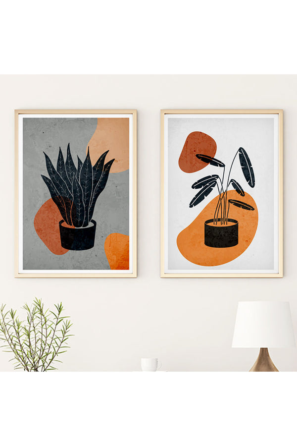 Soyut Desenli Modern Tablo Seti - 2’li Set | huhu49