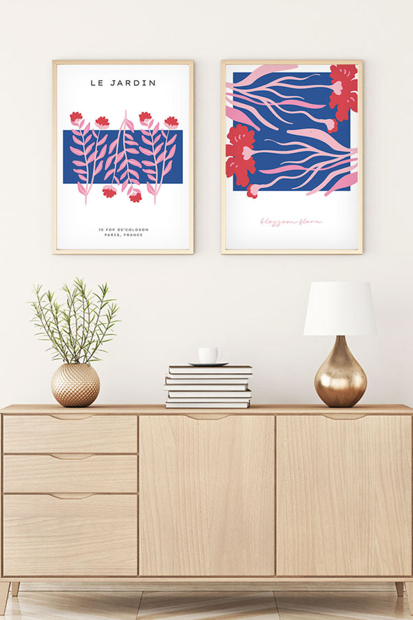 Canlı Renkli Çiçek Desenli Tablo Seti - Modern 2’li Set | huhu170