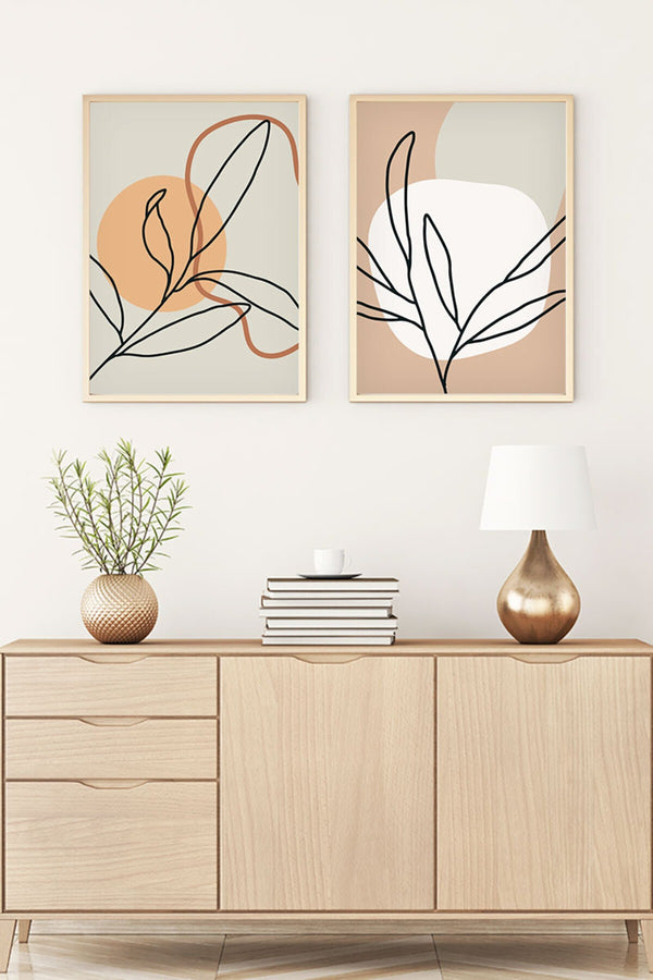 Soyut Desenli Modern Tablo Seti - 2’li Set | huhu61