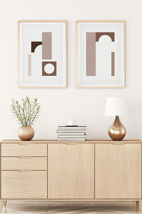 Geometrik Desenli Modern Tablo Seti - 2’li Set | huhu110