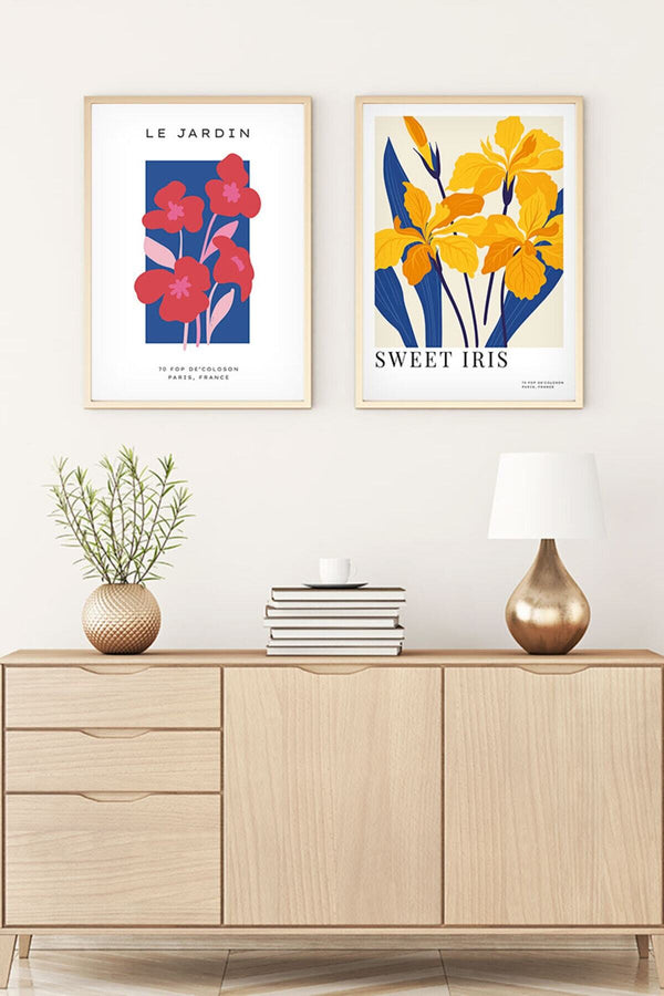 Renkli Çiçek Desenli Tablo Seti - Modern 2’li Set | huhu171