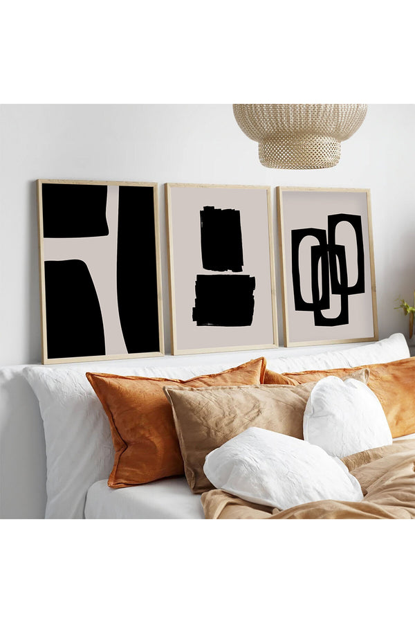 Soyut Desenli Modern Tablo Seti - 3’lü Set | huhu236
