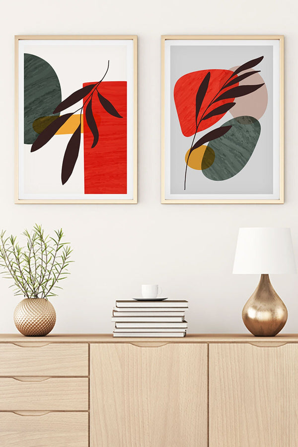 Modern Geometrik Desenli Tablo Seti - 2’li Set | huhu44