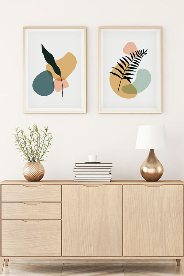 Soyut Desenli Modern Tablo Seti - 2’li Set | huhu124