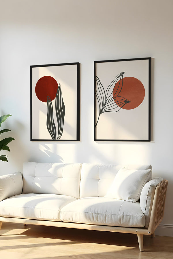 Soyut Desenli Modern Tablo Seti - 2’li Set | huhu84