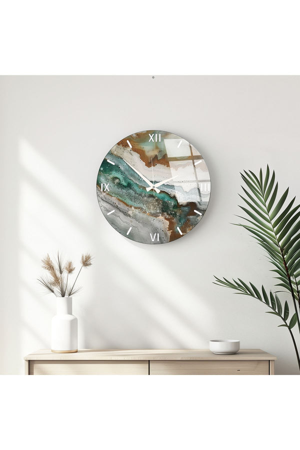 Soyut Desenli Duvar Saati - Modern 30 cm | Huhu348