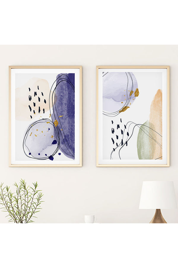 Soyut Desenli Modern Tablo Seti - 2’li Set | huhu21