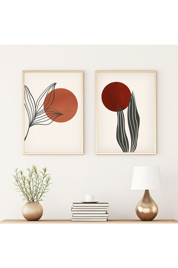 Soyut Desenli Modern Tablo Seti - 2’li Set | huhu84