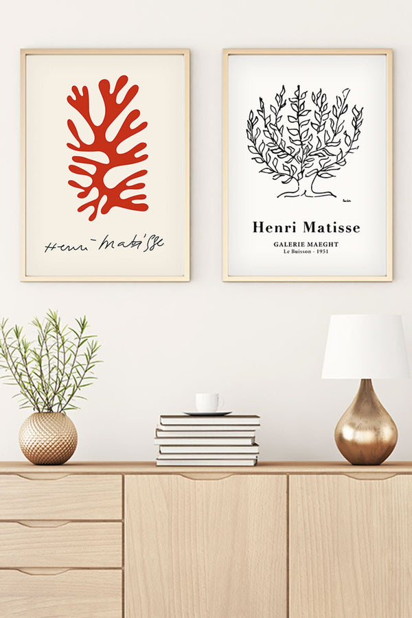 Modern Geometrik Desenli Tablo Seti - Kırmızı-Siyah 2’li Set | huhu183