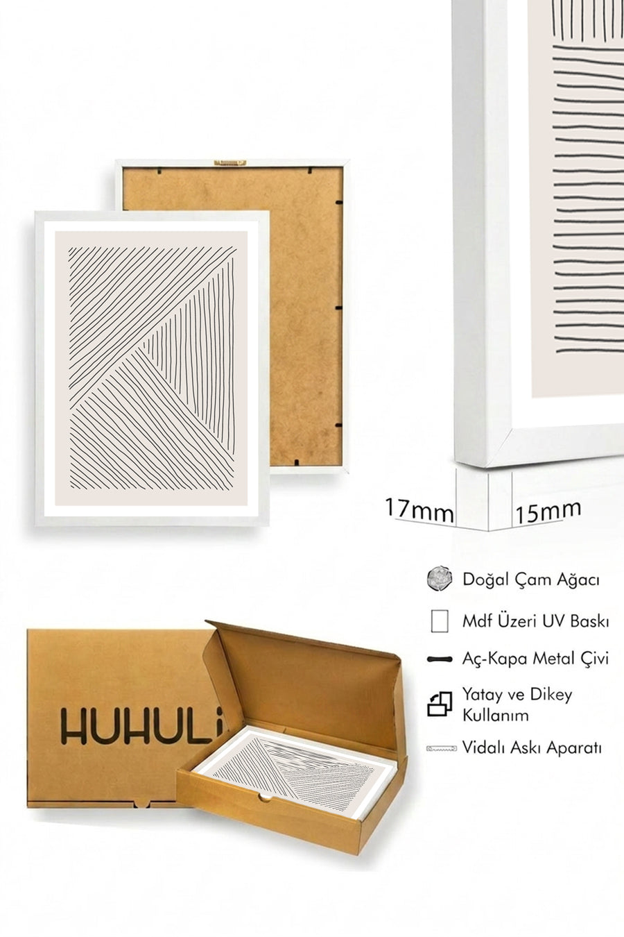 Modern Çizgili Tablo Seti - Minimalist 2’li Set | huhu2